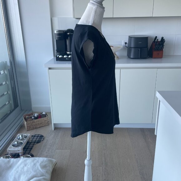 Express Satin Cross Front Gramercy Top in Black - XS - Picture 4 of 7